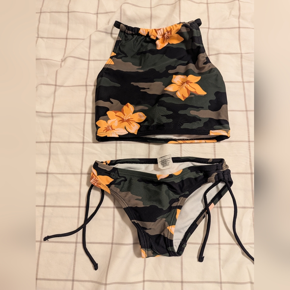 Floral Camouflage Kids Bikini Set